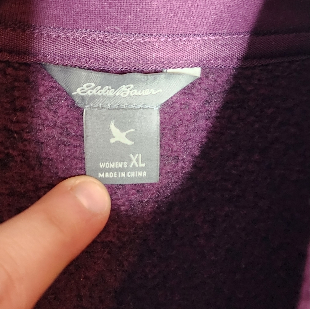 Eddie Bauer Purple sweater jacket button front women's size XL - Picture 3 of 16